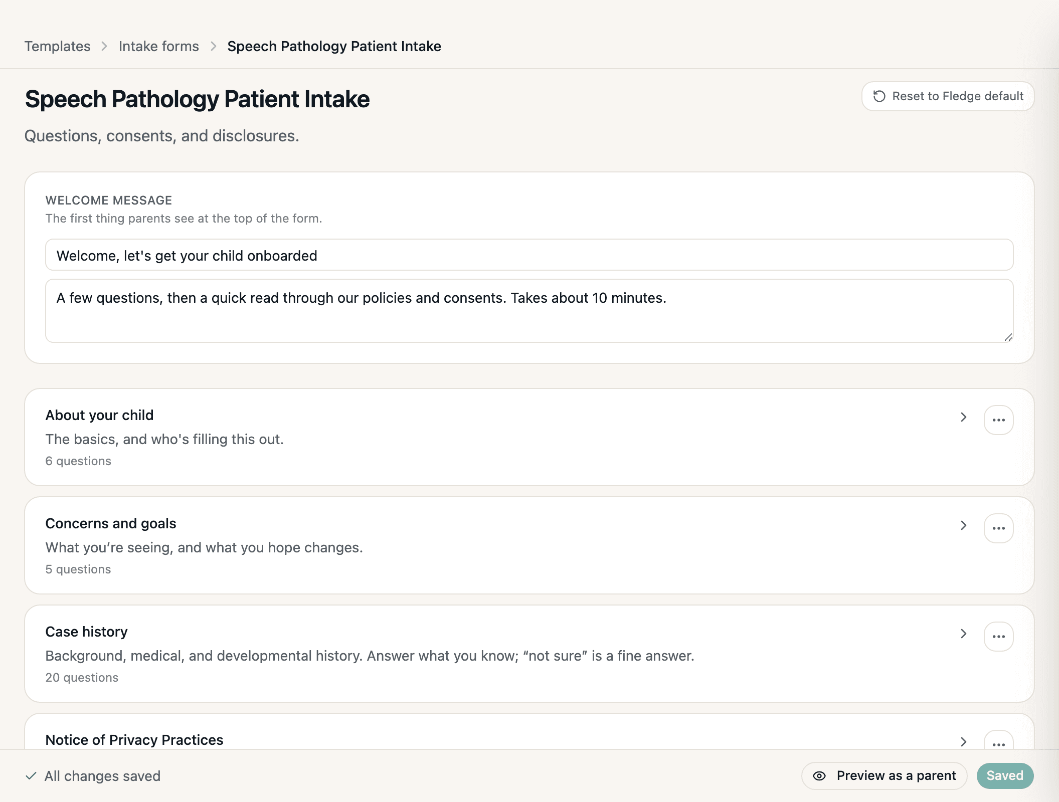 Fledge onboarding paperwork.